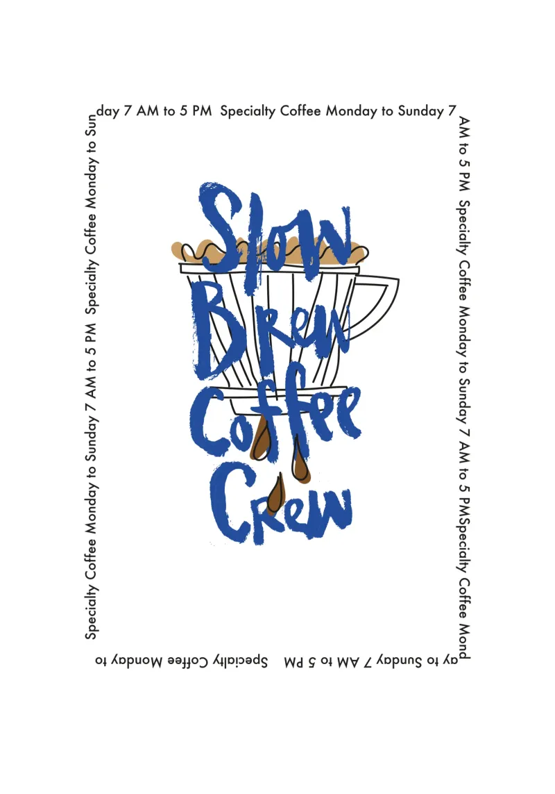 Slow brew coffee crew poster con telaio in plastica da Brushmeetspaper