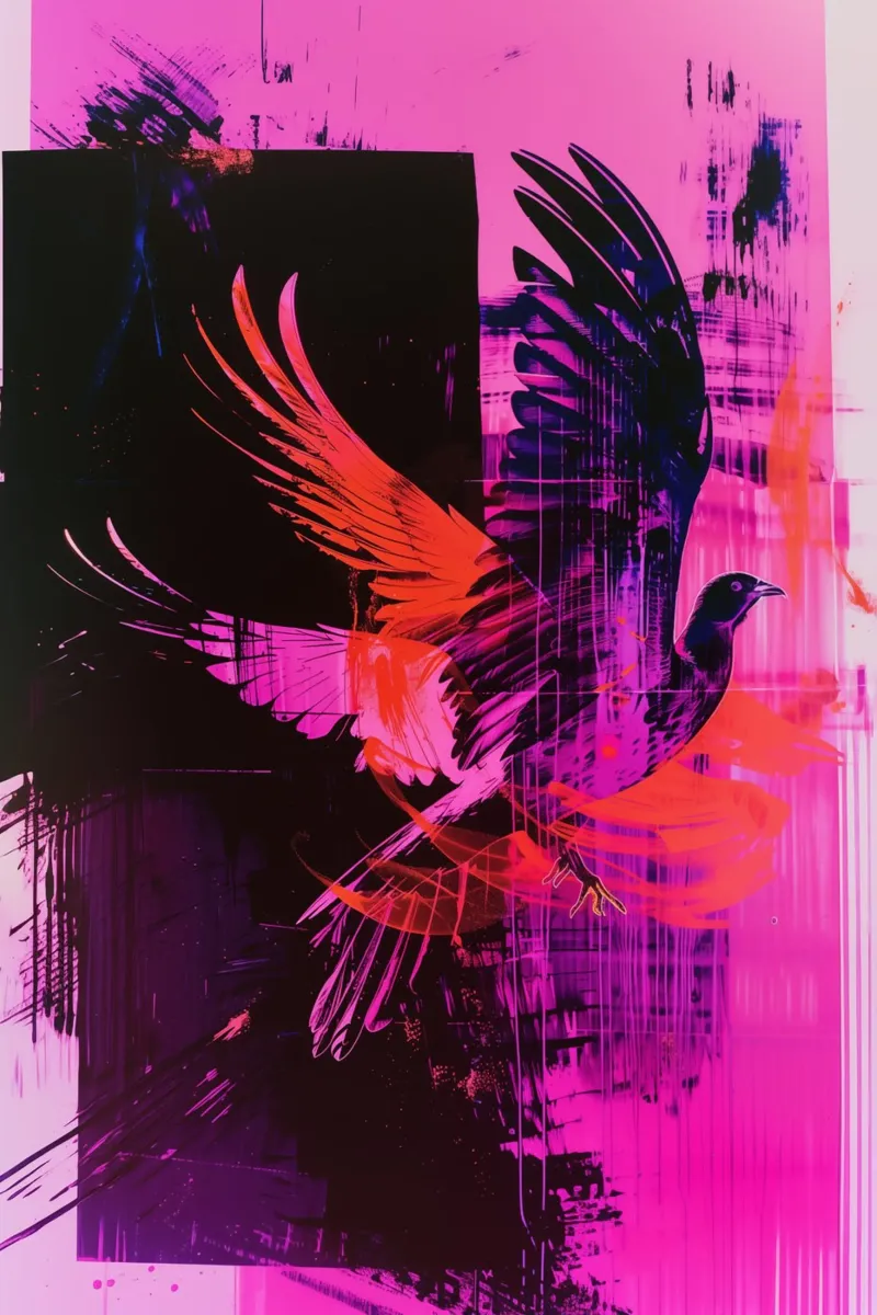 Phoenix from the ashes canvas with Floater frame by Autofocus