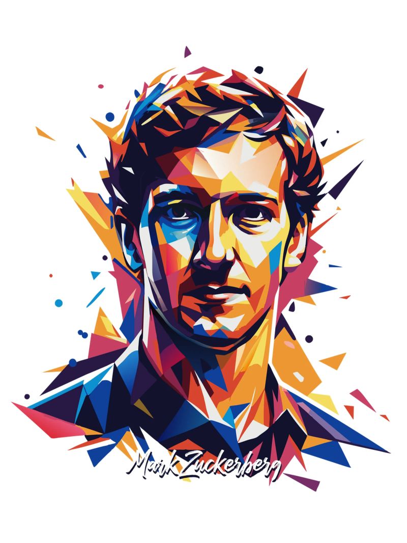 Mark Zuckerberg in WPAP Pop ARt Poster von vectorartnesia