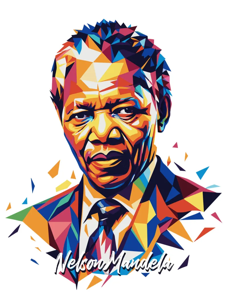 Nelson Mandela WPAP Pop Art pellicola backlit da vectorartnesia