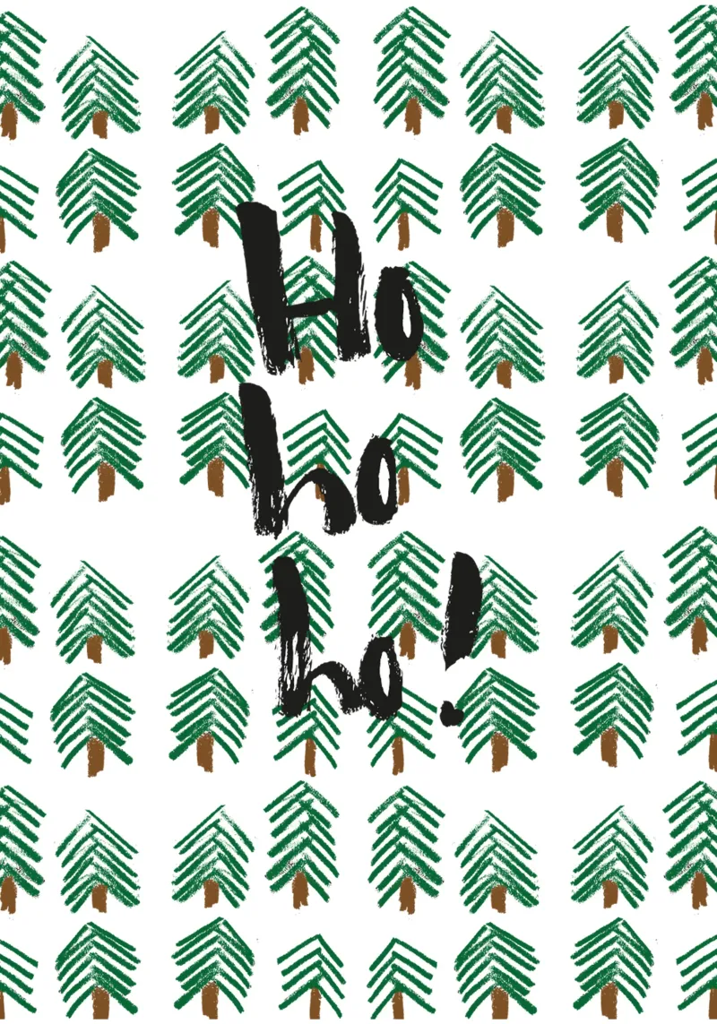 Hohoho poster con telaio in alluminio da Brushmeetspaper