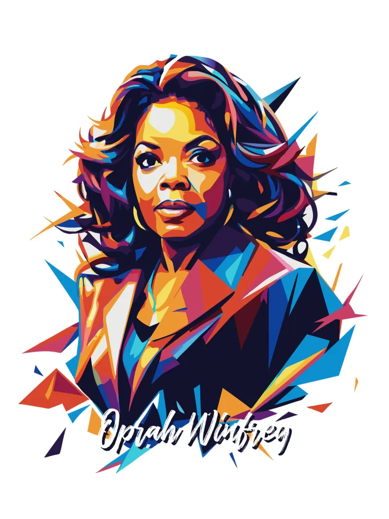 Oprah Winfrey WPAP Pop Art carta hahnemühle da vectorartnesia