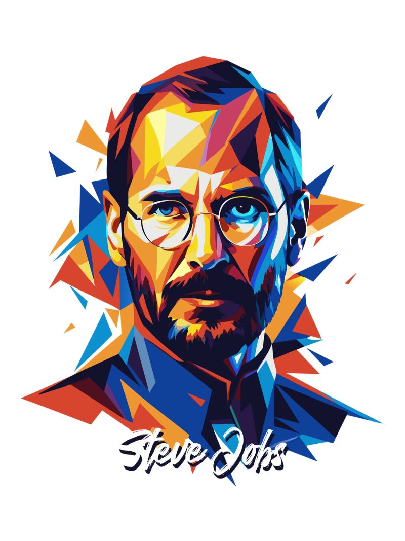 Steve Jobs WPAP Pop Art pellicola backlit da vectorartnesia