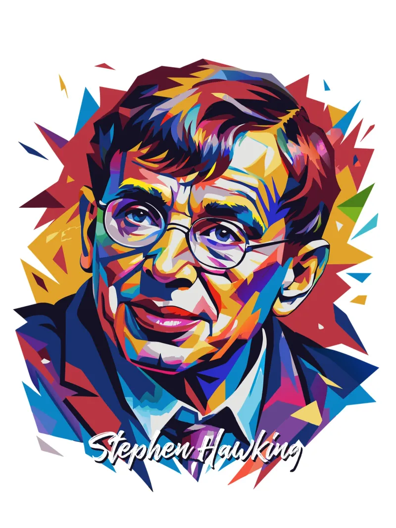 Stephen Hawking in WPAP Pop Art pellicola backlit da vectorartnesia