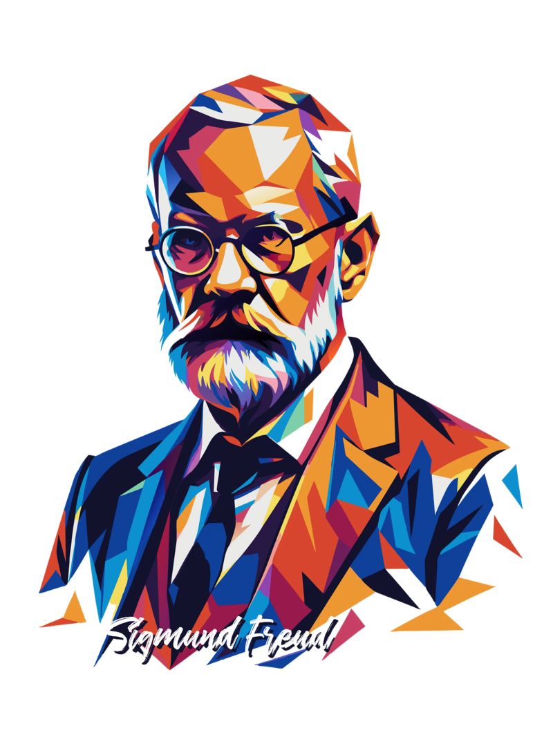 Sigmund Freud WPAP Pop Art pellicola backlit da vectorartnesia