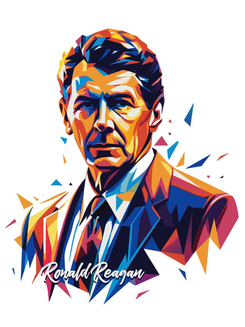 Ronald Reagan WPAP Pop Art poster da vectorartnesia