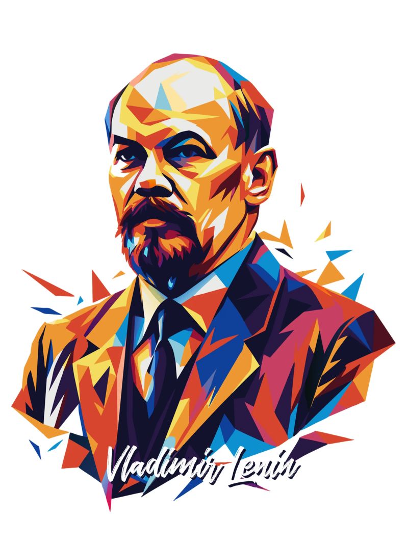 Vladimir Lenin WPAP Pop Art pellicola backlit da vectorartnesia