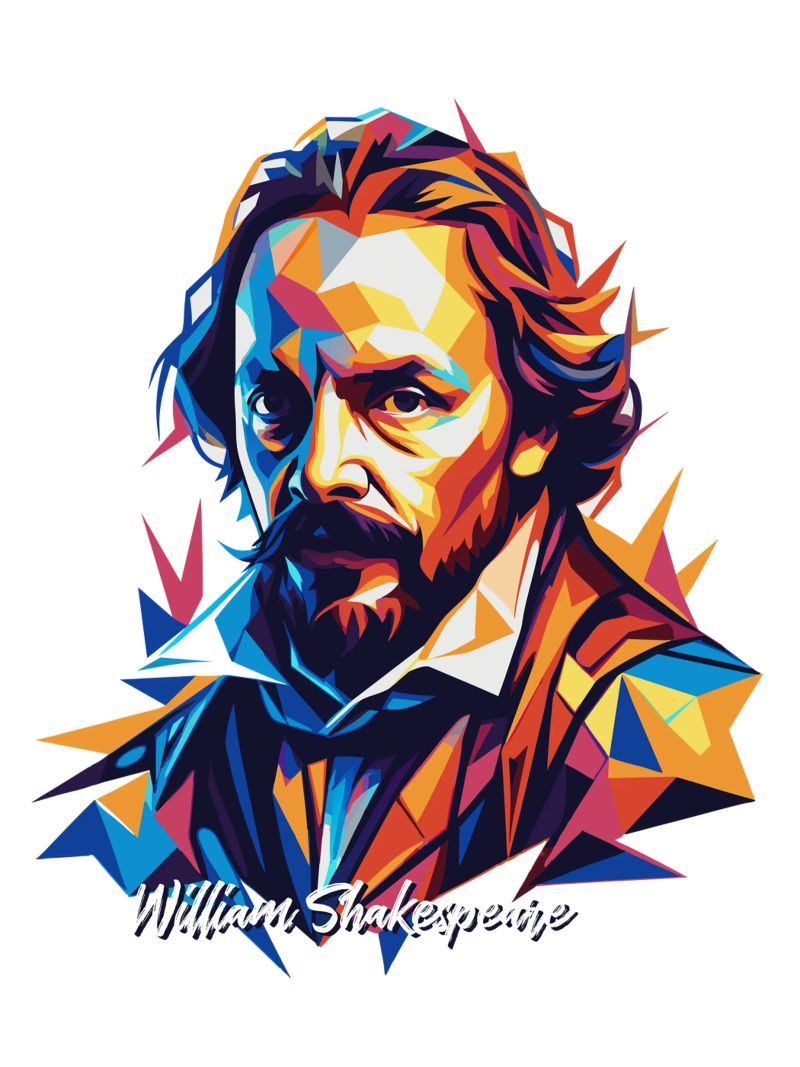 William Shakespeare WPAP Pop Art pellicola backlit da vectorartnesia