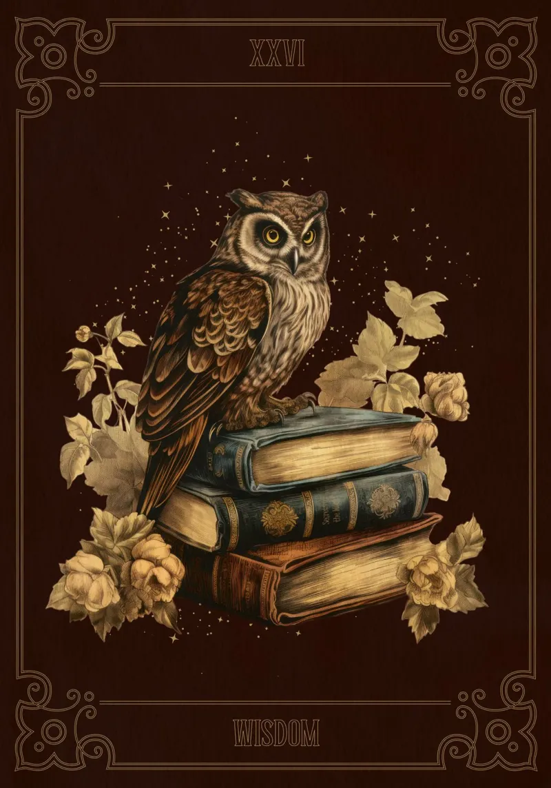 Gufo e libri carta hahnemühle da Luna & Noctua