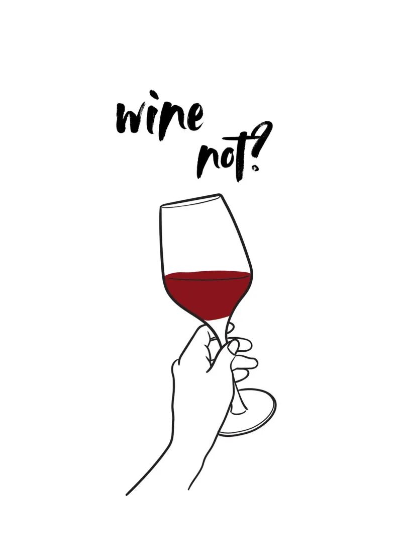 Il vino no? poster con telaio in alluminio da ArtDesign by KBK