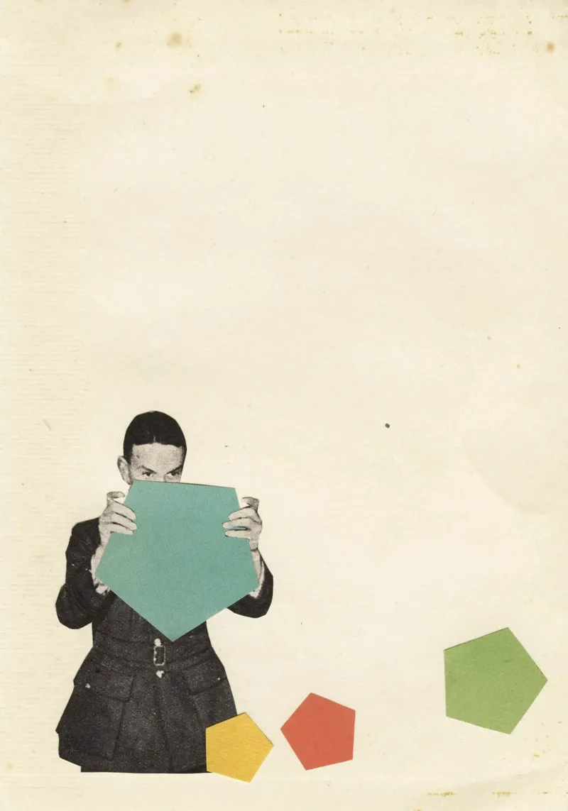 Discovering New Shapes canvas with Floater frame by Cassia Beck Collage