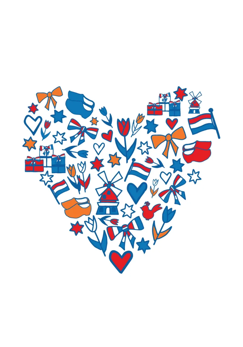 Heart with Dutch illustrations poster da Studio Holland