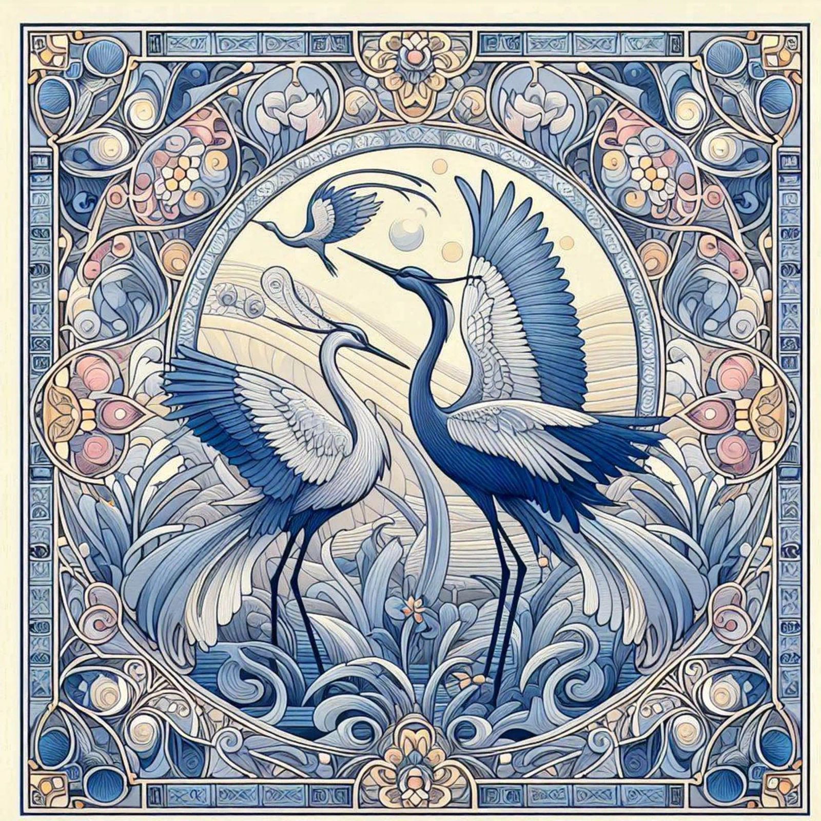 Ballet of the cranes poster by Art-Nouveau-Dsg