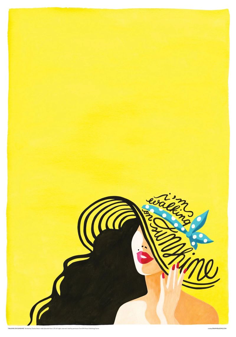 Walking on Sunshine - Draw Me A Song alluminio dibond da Nour Tohme