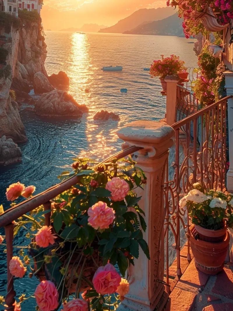 Sunset poster con telaio in legno da Artsy Bessy