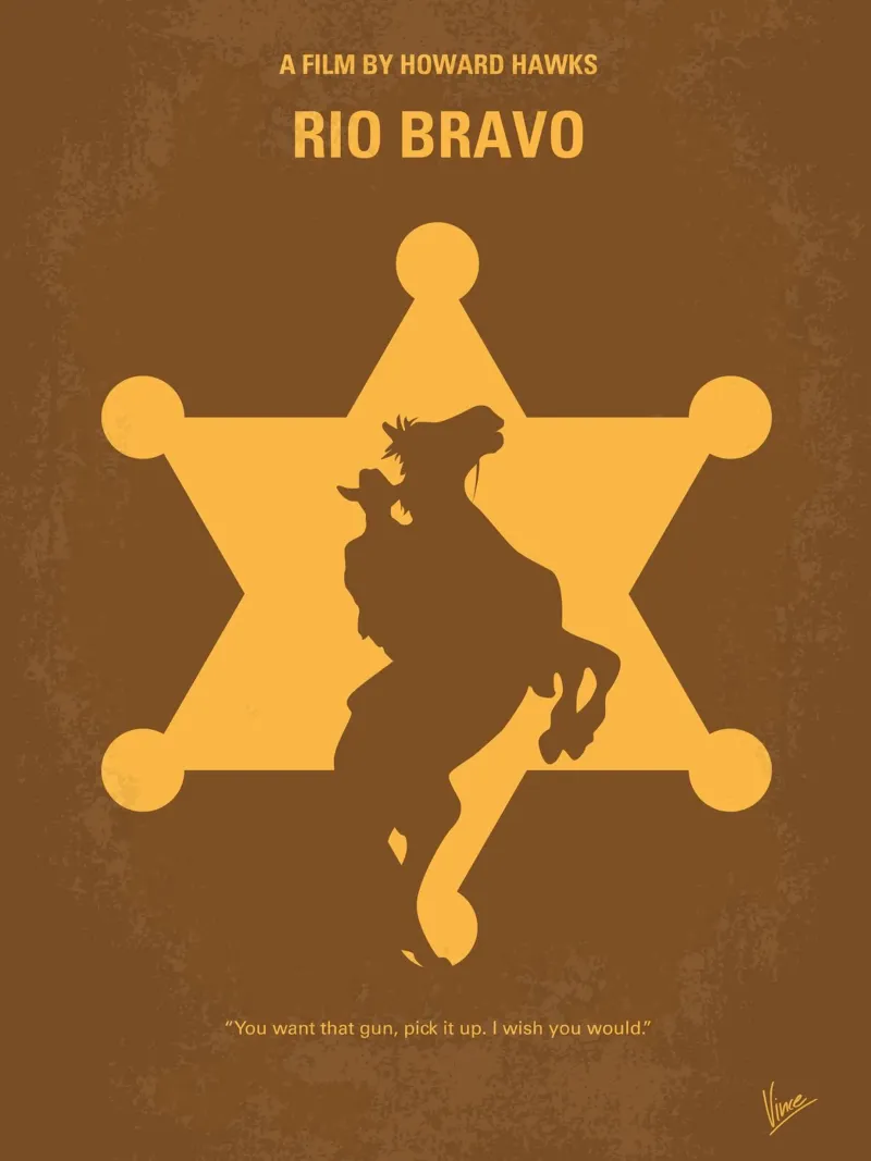 No322 My Rio Bravo minimal movie poster poster met aluminium frame van Chungkong