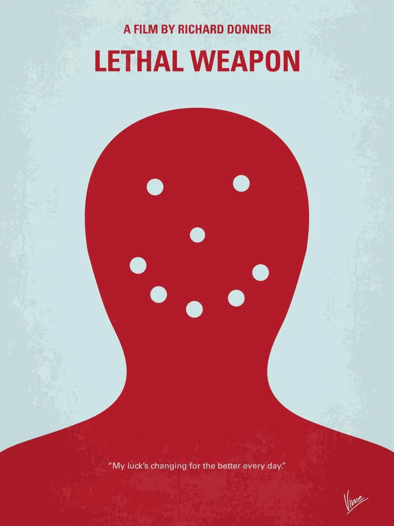 No327 My Lethal Weapon minimal movie poster plexiglass da Chungkong