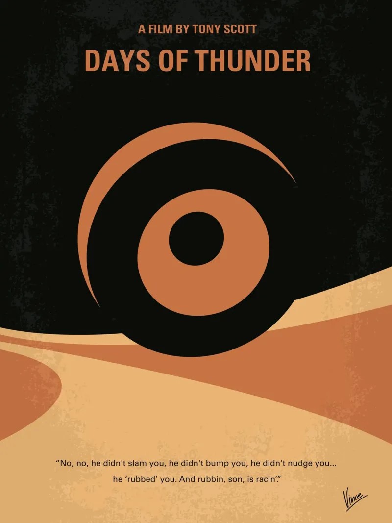 No332 My DAYS OF THUNDER minimal movie poster carta hahnemühle da Chungkong