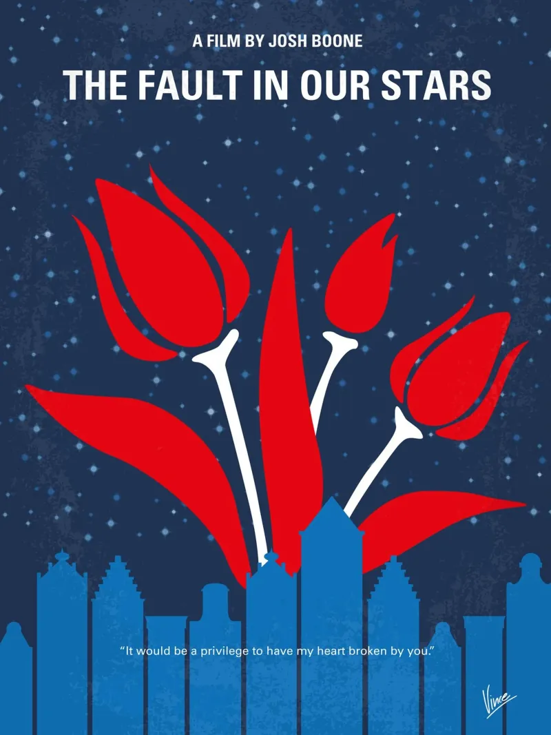 No340 My The Fault in Our Stars minimal movie poster poster con telaio in plastica da Chungkong