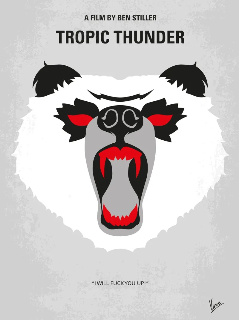 No344 My TROPIC THUNDER minimal movie poster carta hahnemühle da Chungkong