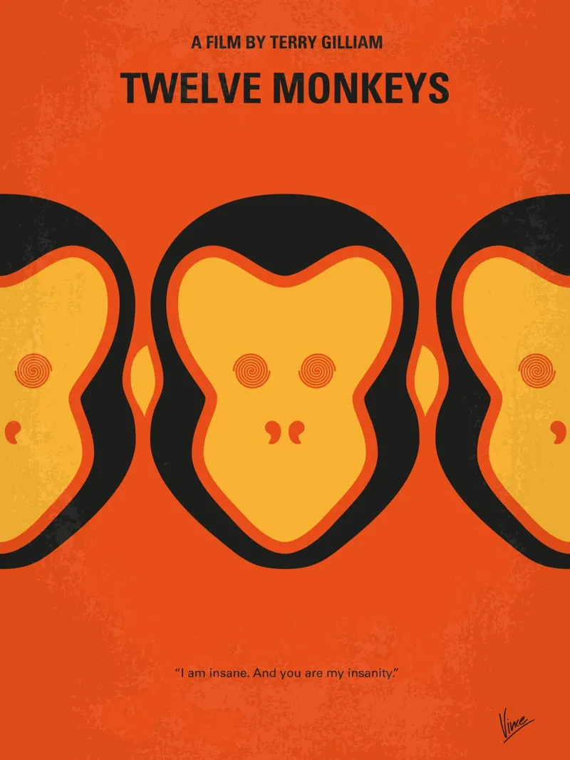 No355 My 12 MONKEYS minimal movie poster plexiglass da Chungkong