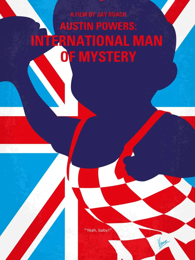 No373 My Austin Powers I minimal movie poster poster con telaio in alluminio da Chungkong