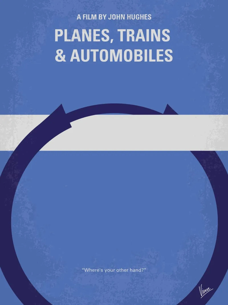 No376 My Planes Trains and Automobiles minimal movie poster carta hahnemühle da Chungkong