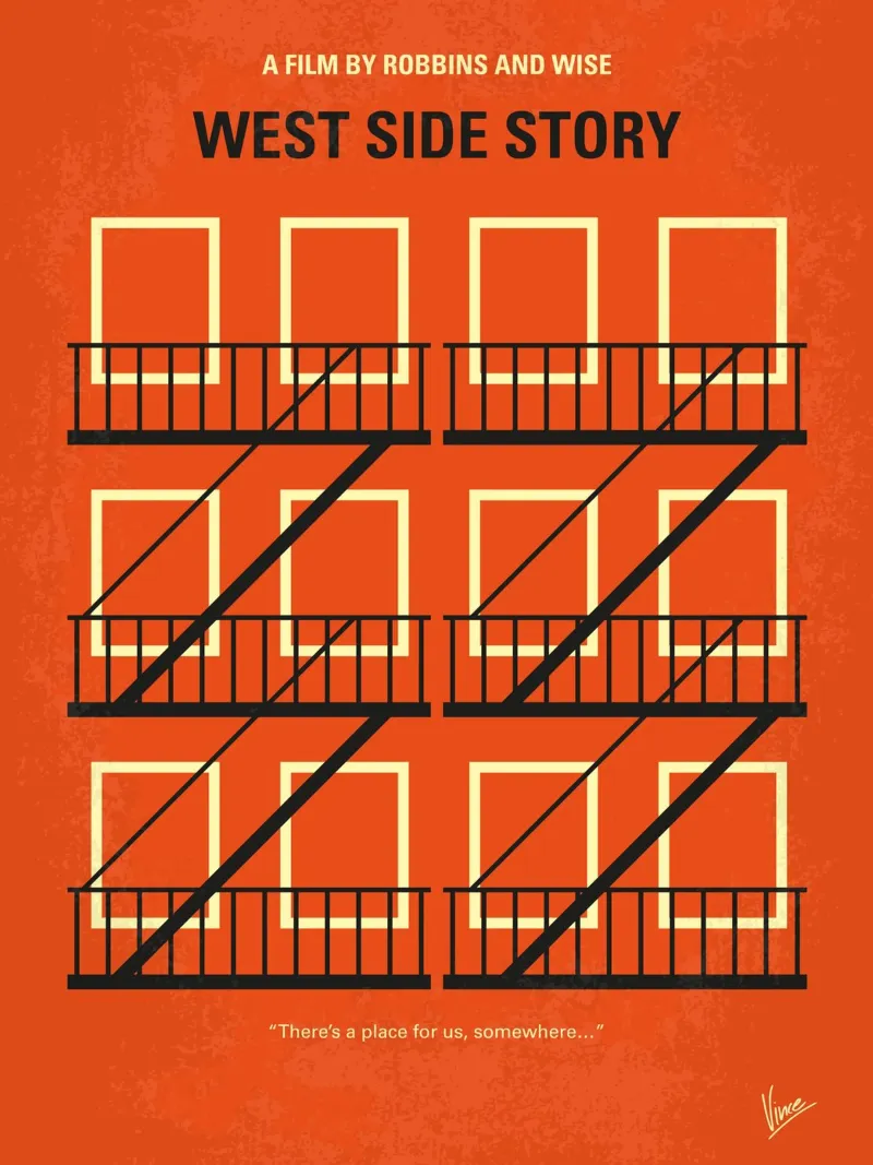 No387 My West Side Story minimal movie poster plexiglass da Chungkong