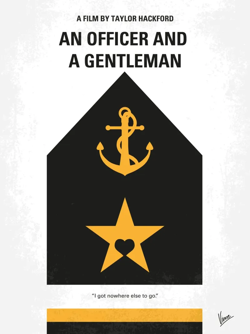 No388 My An Officer and a Gentleman minimal movie poster carta hahnemühle da Chungkong