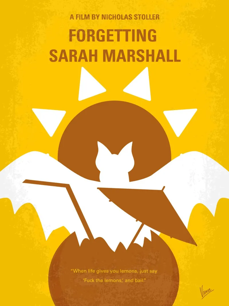 No394 My Forgetting Sarah Marshall minimal movie poster alluminio dibond da Chungkong