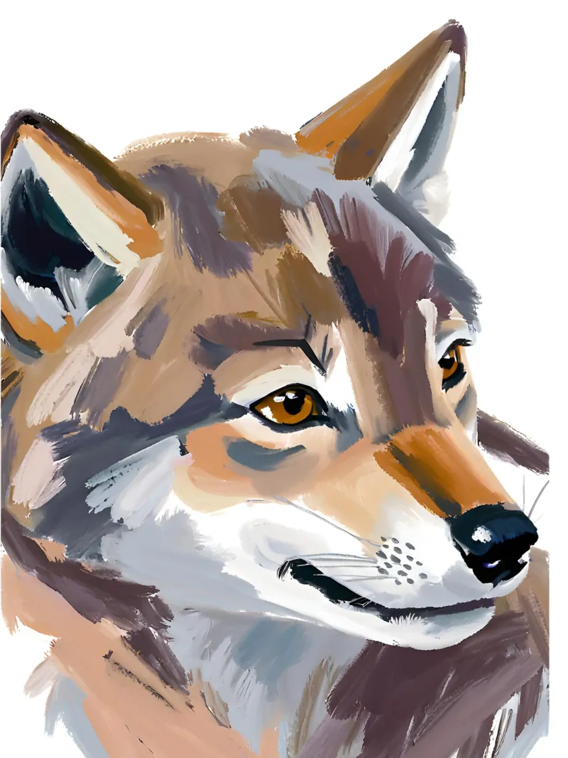 Kleiner Wolf poster con telaio in legno da Ohkimiko