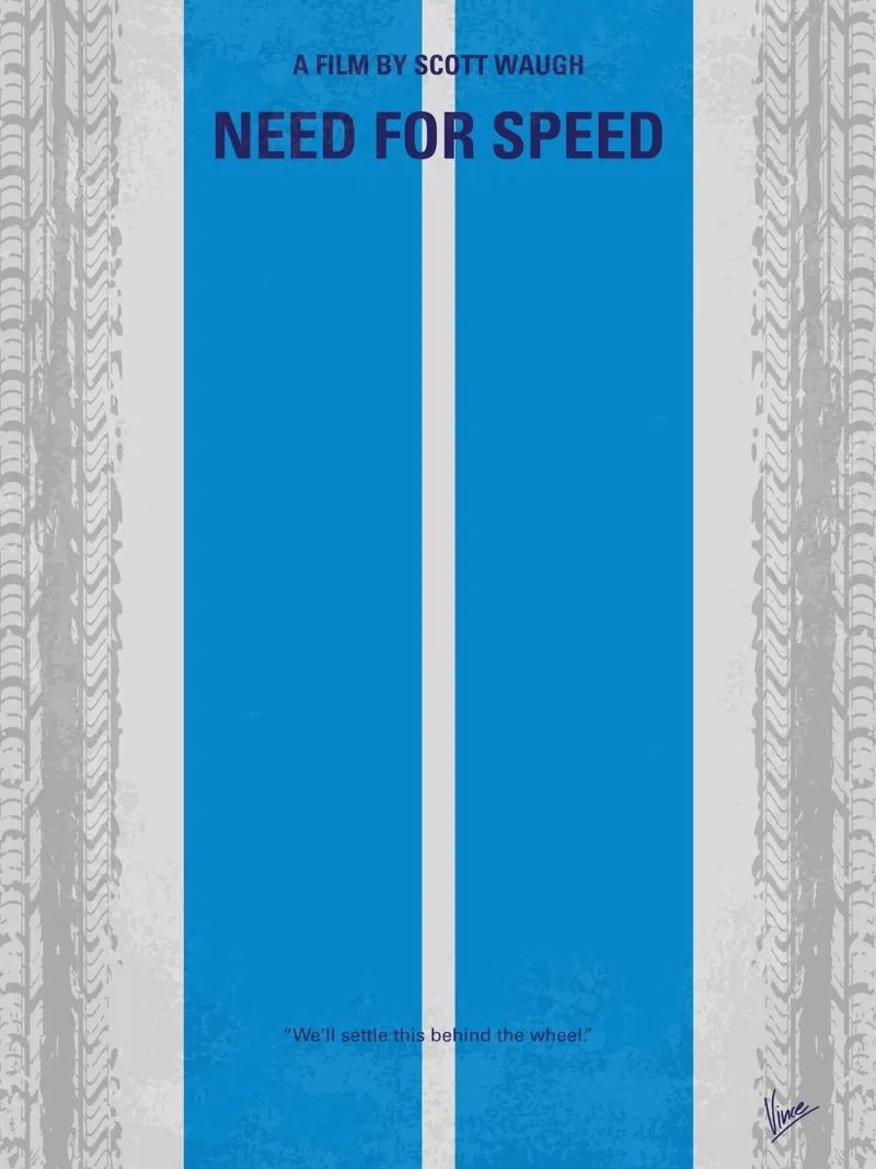 No407 My NEED FOR SPEED minimal movie poster alluminio dibond da Chungkong