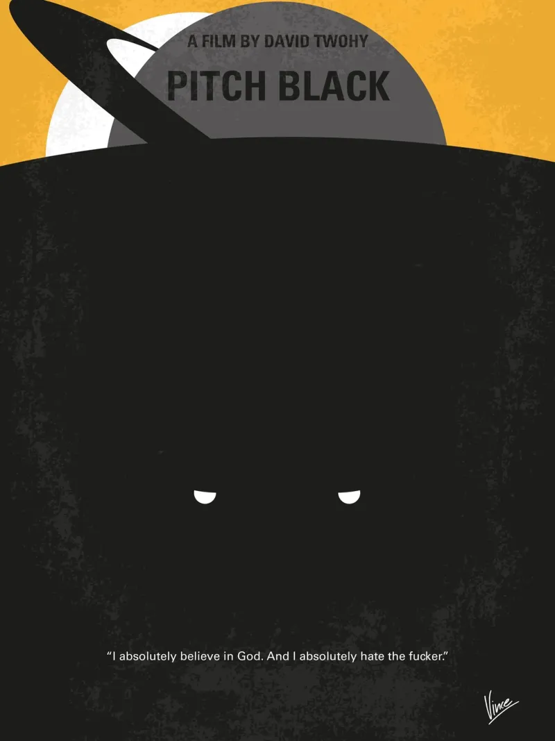 No409 My Pitch Black minimal movie poster poster con telaio in plastica da Chungkong