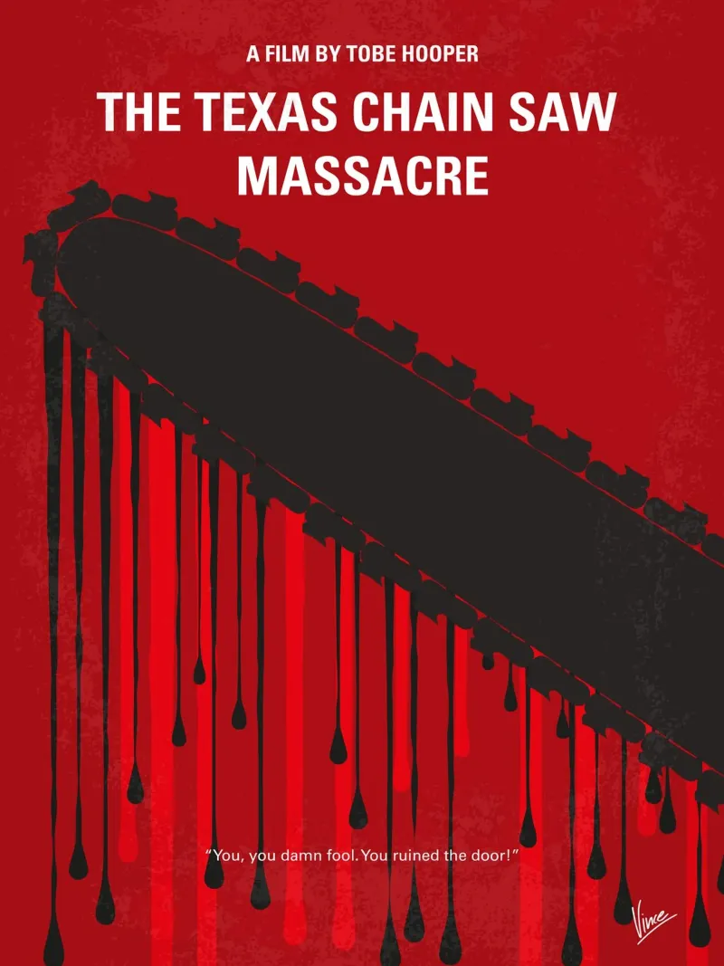No410 My The Texas Chain Saw Massacre minimal movie poster carta hahnemühle da Chungkong
