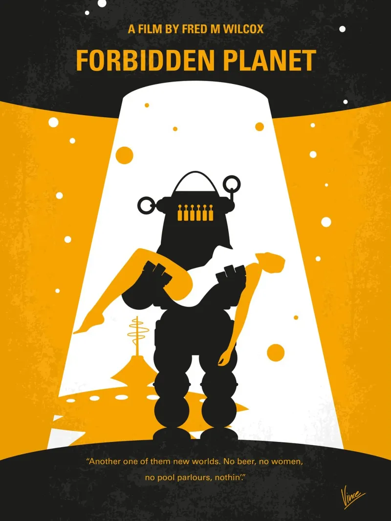No415 My Forbidden Planet minimal movie poster carta hahnemühle da Chungkong