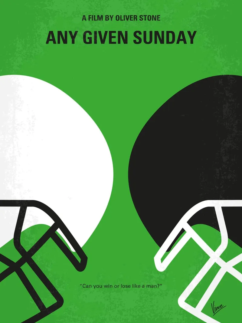 No420 My ANY GIVEN SUNDAY minimal movie poster plexiglass da Chungkong