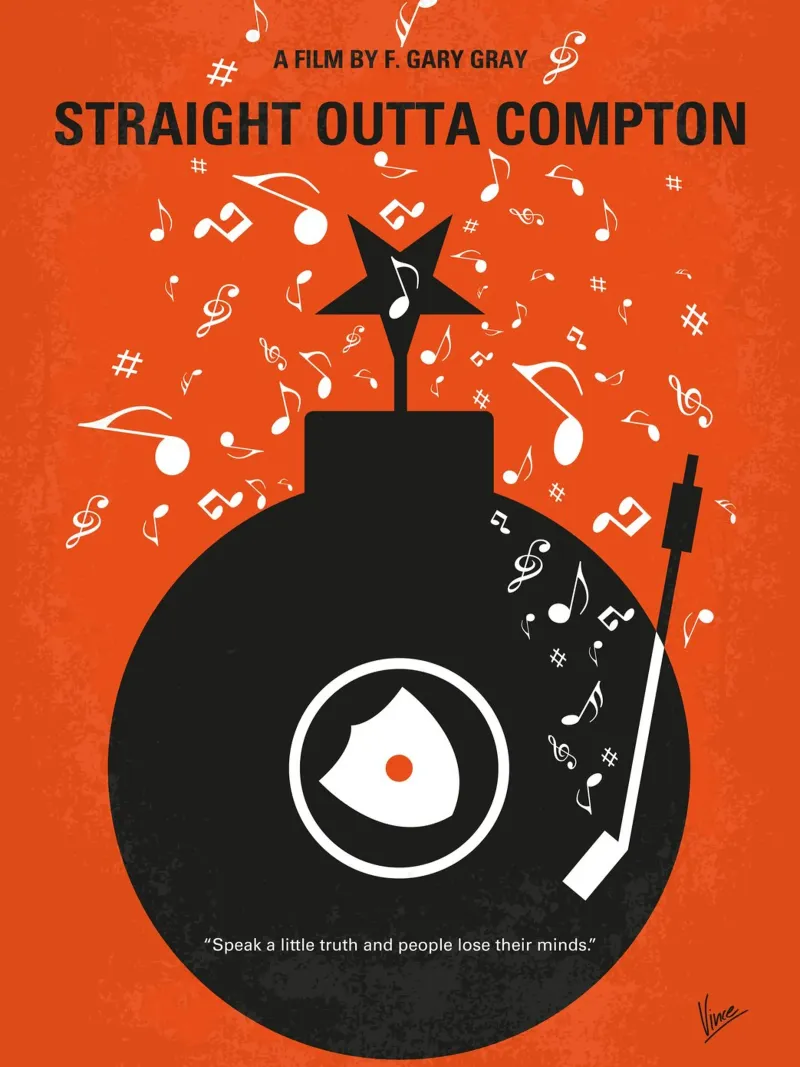 No422 My Straight Outta Compton minimal movie poster alluminio dibond da Chungkong