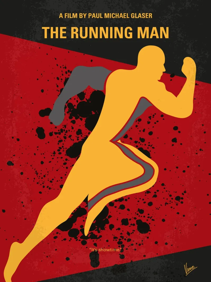 No425 My Running man minimal movie poster carta hahnemühle da Chungkong