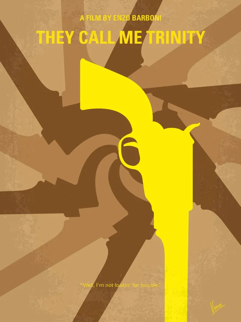 No431 My They Call Me Trinity minimal movie poster carta hahnemühle da Chungkong