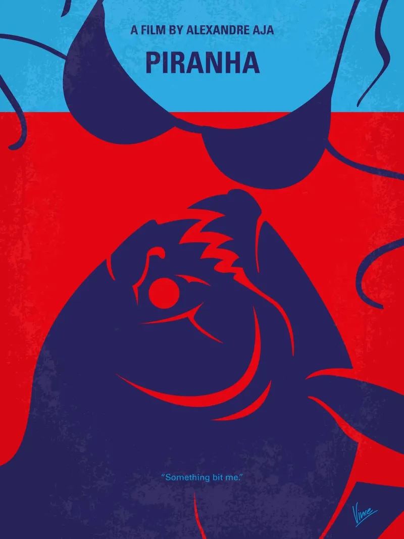 No433 My Piranha minimal movie poster carta hahnemühle da Chungkong