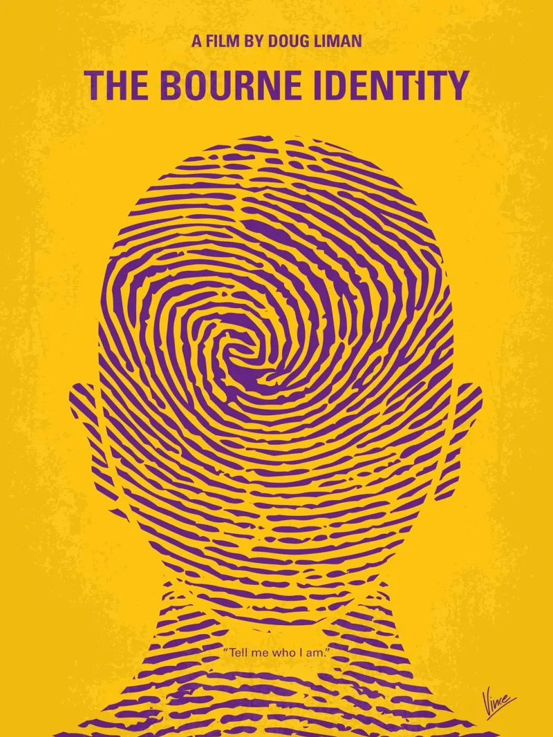 No439 My The Bourne identity minimal movie poster poster con telaio in alluminio da Chungkong