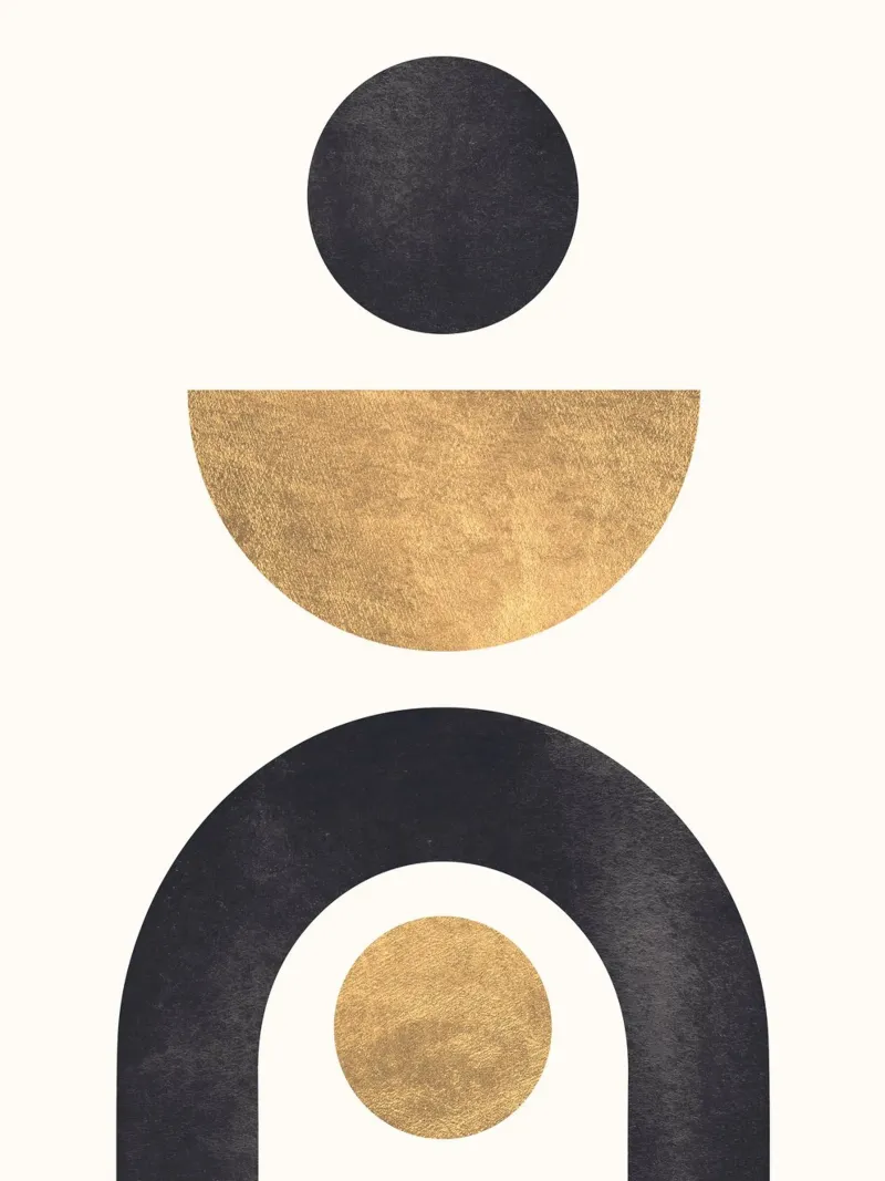 Forme geometriche - minimalismo in oro e nero pellicola backlit da Whole©