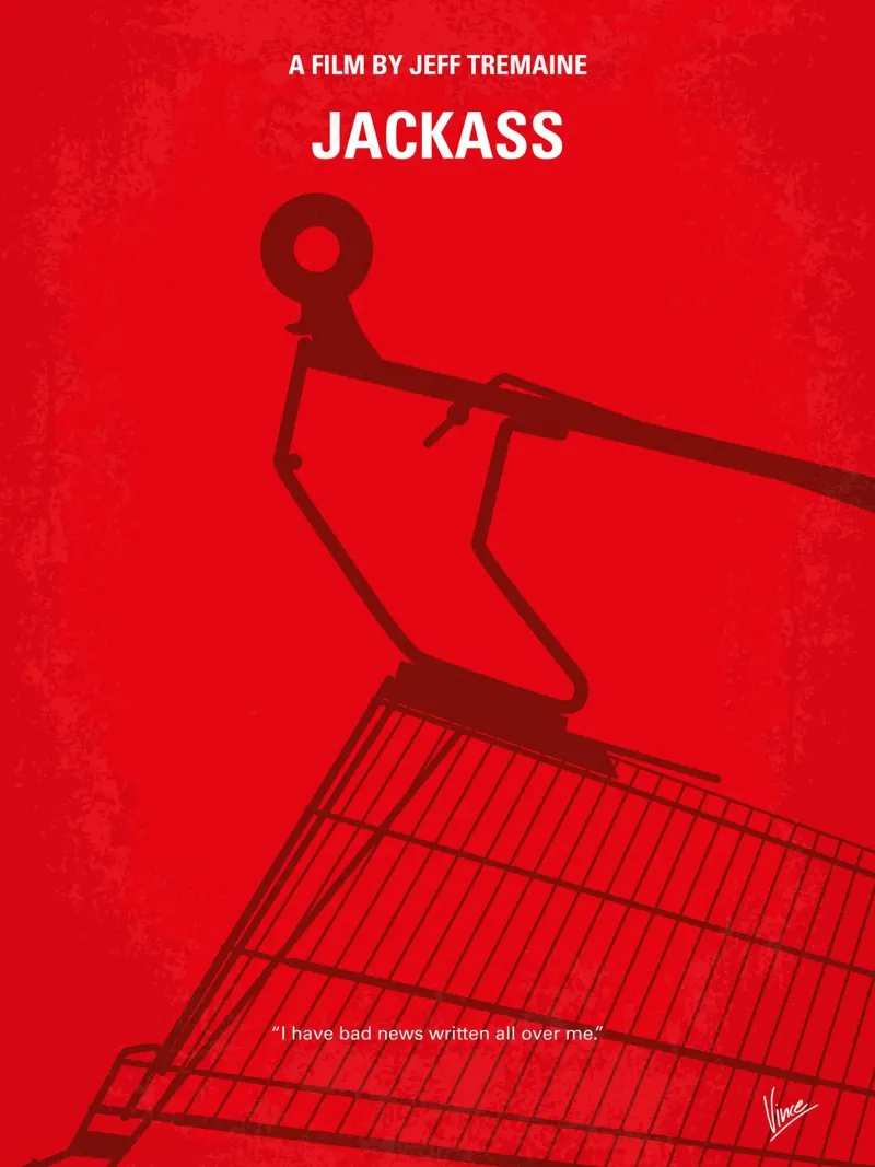No444 My Jackass minimal movie poster poster con telaio in legno da Chungkong