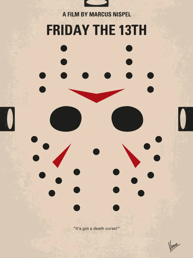 No449 My Friday the 13th minimal movie poster alluminio dibond da Chungkong