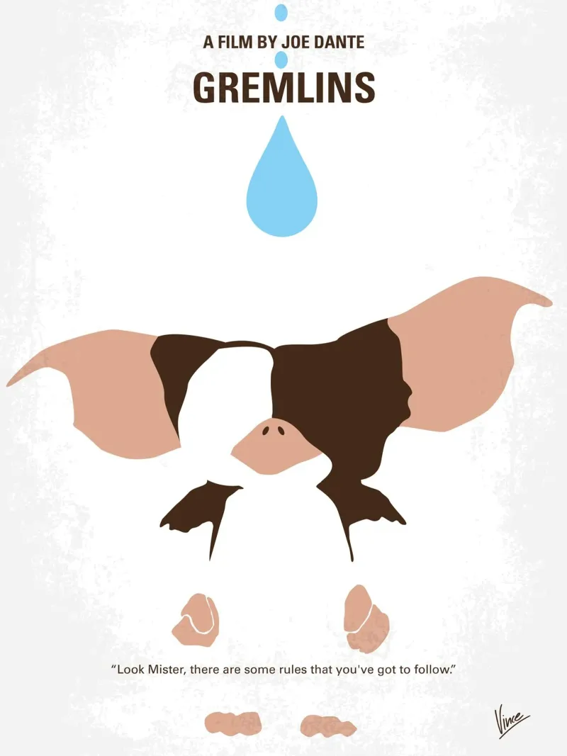 No451 My Gremlins minimal movie poster carta hahnemühle da Chungkong
