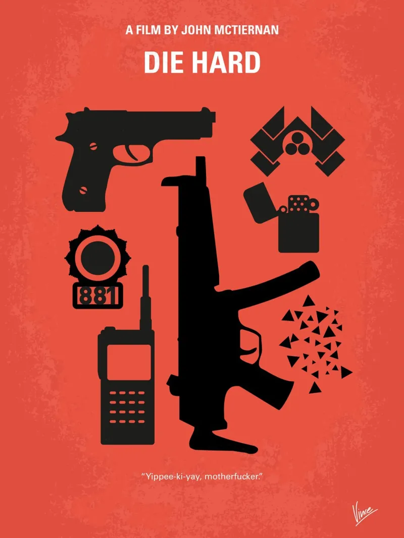 No453 My Die Hard minimal movie poster poster con telaio in alluminio da Chungkong