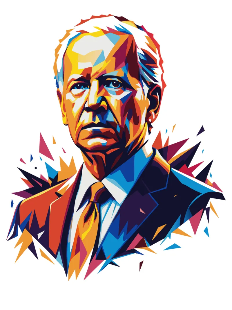 Joe Biden in WPAP Pop Art pellicola backlit da vectorartnesia