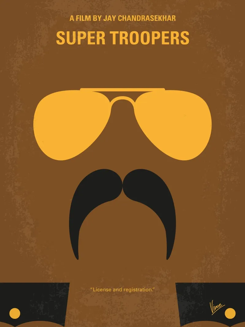No459 My Super Troopers minimal movie poster poster con telaio in plastica da Chungkong