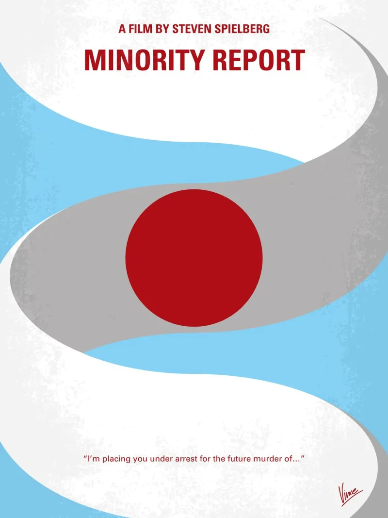 No462 My Minority Report minimal movie poster alluminio dibond da Chungkong