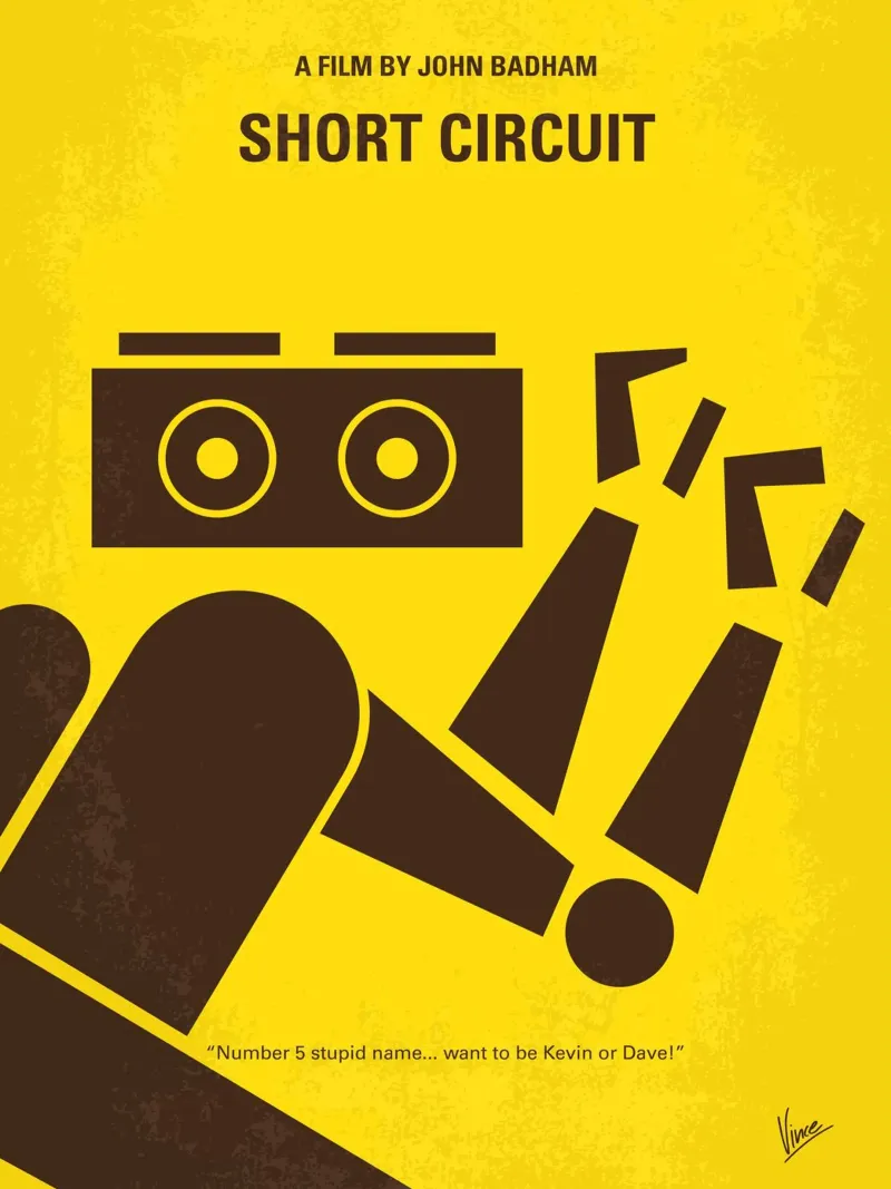 No470 My Short Circuit minimal movie poster carta hahnemühle da Chungkong